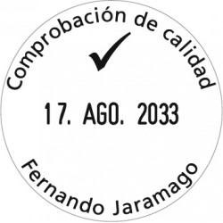 Datador Trodat Printy 46130 amb placa de 30 mm. de diàmetre marcada en tinta negra