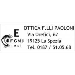 Pocket Printy 9511 placa de 38x14 mm. muestra de marcada en tinta negra