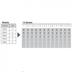 Numerador Trodat 15412, 12 bandes de 4 mm. caràcters especials