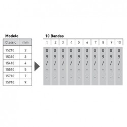 Numerador Trodat 15510, 10 bandes de 5 mm. caràcters especials