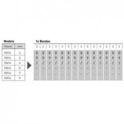 Numerador Trodat 15514, 14 bandas de 5 mm. caracteres especiales