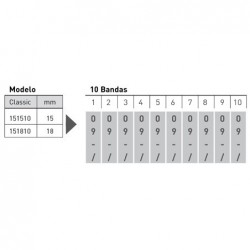 Numerador Trodat 151810, 10 bandas de 18 mm. caracteres especiales