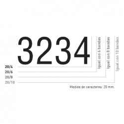 Numerador gigante Image 20/4, 4 bandas, 20 mm.