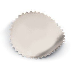 Rollo de 100 etiquetas adhesivas color plateado, para marcar con el sello en seco