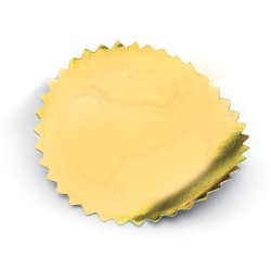 Rollo de 100 etiquetas adhesivas color dorado, para marcar con el sello en seco