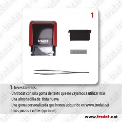 Goma de texto para aparato Trodat