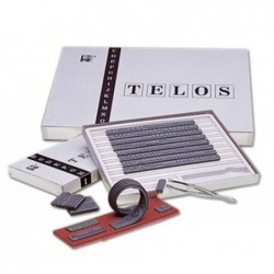 Imprentilla Telos serie B, compuesta de letras mayúsculas, minúsculas y números
