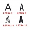 Imprentilla Telos serie B, compuesta de letras mayúsculas, minúsculas y números