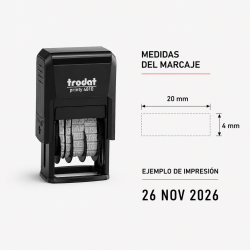 Datador TRODAT Printy 4810 sense placa. Alçada de 3.8 mm.