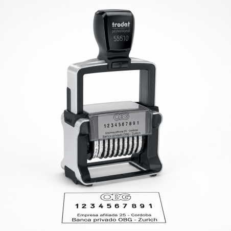 Numerador Trodat 55510/PL Professional 4.0, de 56 x 33 mm.