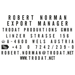 Impremta Trodat 4927 typo de 60 x 40 mm. prova de marcada