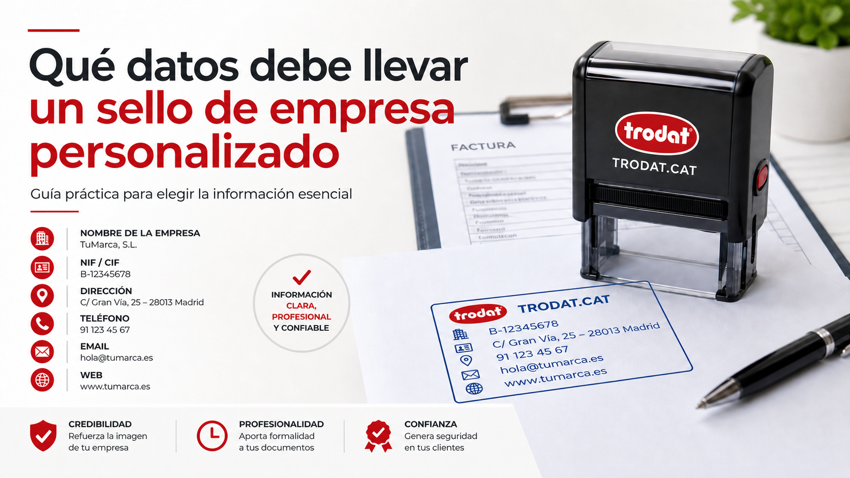Qué datos debe llevar un sello de empresa personalizado