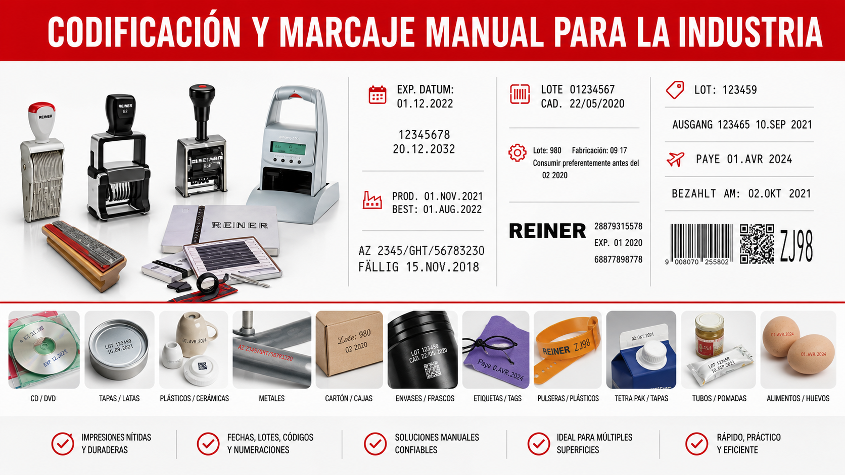 Comparativa de fechadores y numeradores